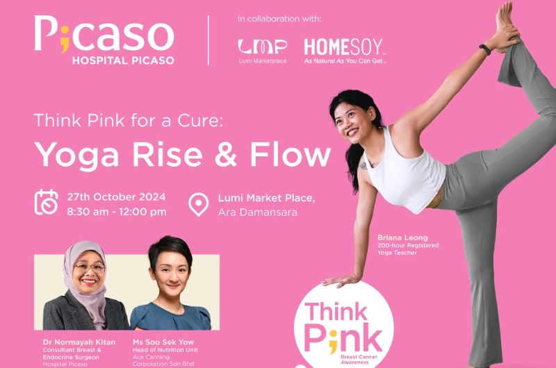 Picaso 医院推介“Think Pink”乳癌醒觉宣导 1027 举办社区日瑜伽课程